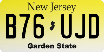 NJ license plate B76UJD