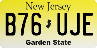 NJ license plate B76UJE