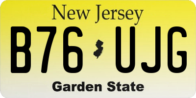 NJ license plate B76UJG