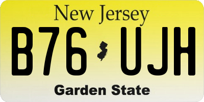 NJ license plate B76UJH