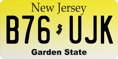 NJ license plate B76UJK