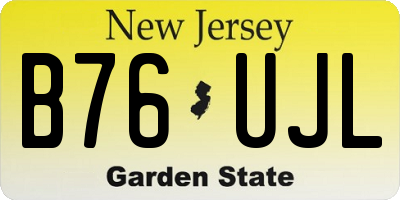 NJ license plate B76UJL