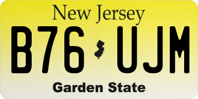 NJ license plate B76UJM
