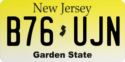 NJ license plate B76UJN