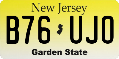 NJ license plate B76UJO