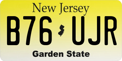 NJ license plate B76UJR