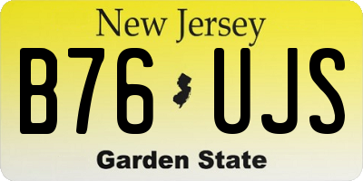 NJ license plate B76UJS