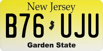 NJ license plate B76UJU