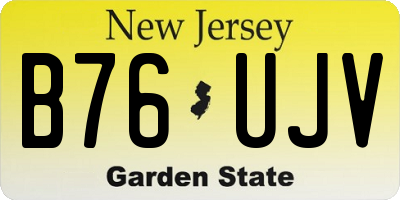 NJ license plate B76UJV