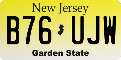 NJ license plate B76UJW