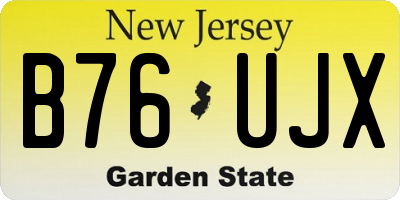 NJ license plate B76UJX