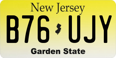 NJ license plate B76UJY