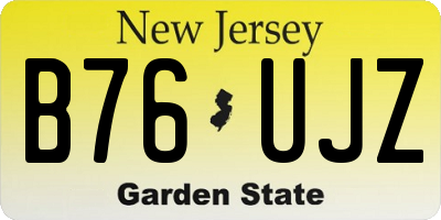 NJ license plate B76UJZ