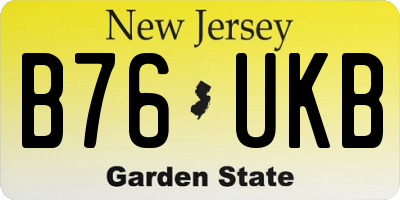 NJ license plate B76UKB