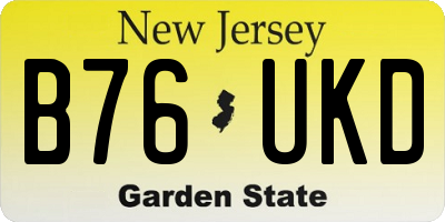 NJ license plate B76UKD