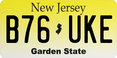 NJ license plate B76UKE