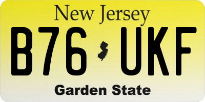NJ license plate B76UKF