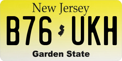 NJ license plate B76UKH