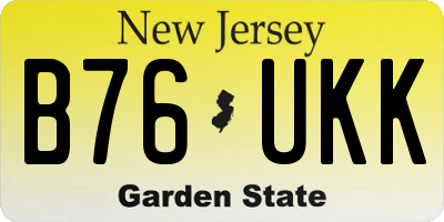 NJ license plate B76UKK