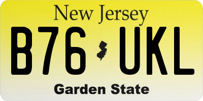 NJ license plate B76UKL