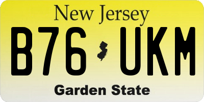 NJ license plate B76UKM