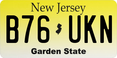 NJ license plate B76UKN