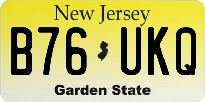 NJ license plate B76UKQ