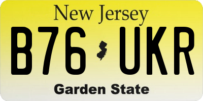 NJ license plate B76UKR