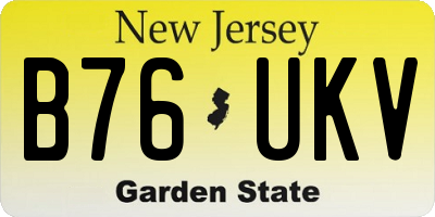 NJ license plate B76UKV
