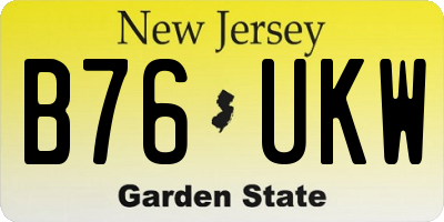 NJ license plate B76UKW