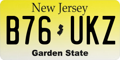 NJ license plate B76UKZ