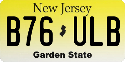 NJ license plate B76ULB