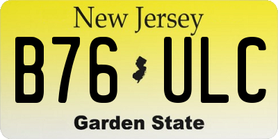 NJ license plate B76ULC