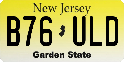 NJ license plate B76ULD