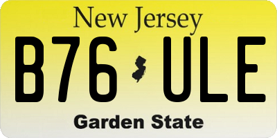 NJ license plate B76ULE