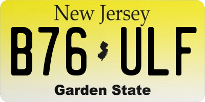 NJ license plate B76ULF