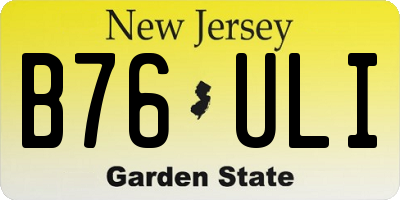 NJ license plate B76ULI