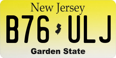 NJ license plate B76ULJ