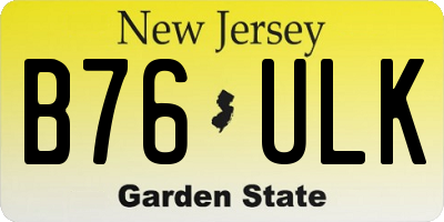 NJ license plate B76ULK