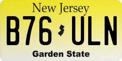NJ license plate B76ULN