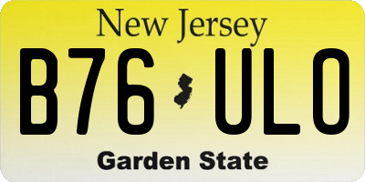 NJ license plate B76ULO