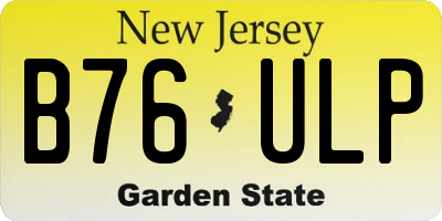NJ license plate B76ULP