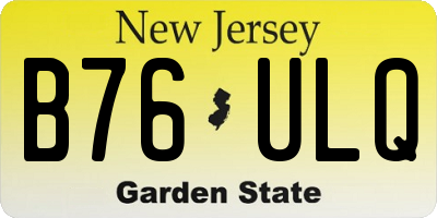 NJ license plate B76ULQ