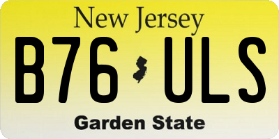 NJ license plate B76ULS