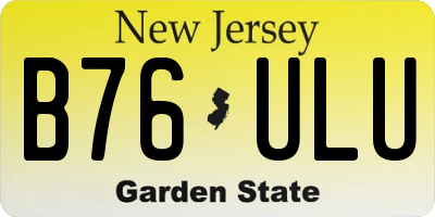 NJ license plate B76ULU