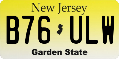 NJ license plate B76ULW