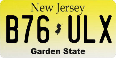 NJ license plate B76ULX