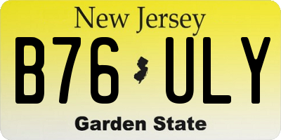 NJ license plate B76ULY