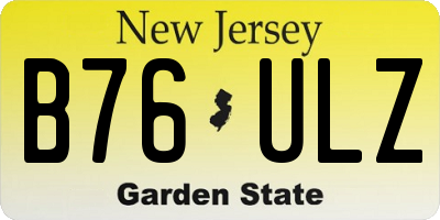 NJ license plate B76ULZ