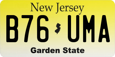 NJ license plate B76UMA